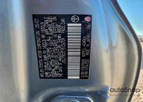 2007 Toyota Yaris из США, поврежденный, VIN JTDJT903775124709